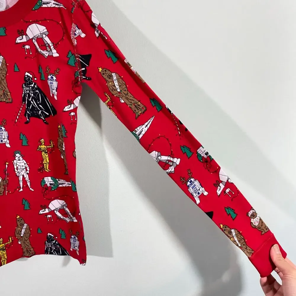 Hanna Andersson Red Star Wars Holiday Christmas Pajamas Top Size 12